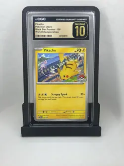 2024 Pokemon SV Black Star Promo World Championship Pikachu #190 CGC Pristine 10 - Image 1
