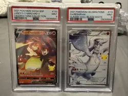 Reshiram 113/114 and sWSH133 Charizard Celebrations Classic Collection PSA 9 - Image 1