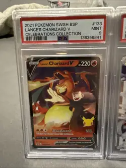 Reshiram 113/114 and sWSH133 Charizard Celebrations Classic Collection PSA 9 - Image 2