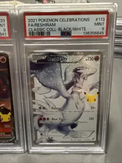 Reshiram 113/114 and sWSH133 Charizard Celebrations Classic Collection PSA 9 - Image 3