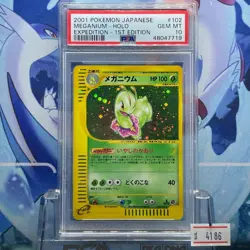 PSA 10 Meganium Holo 1st Edition Expedition #102 Pokemon Card 2001 - Image 1