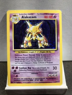Pokemon Card TCG Alakazam Holo Rare Base Set - Image 1