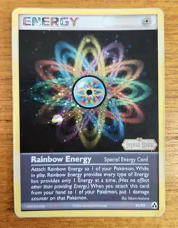 Rare Holographic Rainbow Energy Pokemon Card, Legend Maker Set 81/92 - Image 1