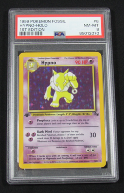 1999 Pokemon Fossil HYPNO HOLO 1ST EDITION 8/62 PSA 8 NM-MT - Image 1