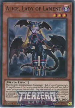 Yugioh BACH-EN028 Alice, Lady of Lament Super Rare 1st Edition NM/LP - Image 1