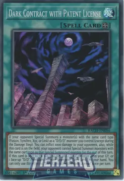 Yugioh BACH-EN056 Dark Contract with Patent License Super Rare 1st Edition NM/LP - Image 1
