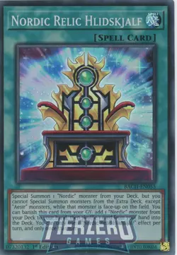 Yugioh BACH-EN055 Nordic Relic Hlidskjalf Super Rare 1st Edition NM/LP - Image 1