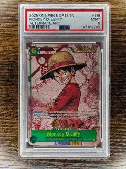 2025 One Piece Monkey.D.Luffy OP13-118 Carrying His Will Alt Art English PSA 9 - Image 1
