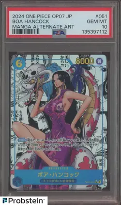 2024 One Piece OP07 Japanese #051 Boa Hancock Manga Alternate Art PSA 10 GEM - Image 1