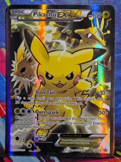 Pikachu EX XY124 Black Star Promo Holo Rare Pokemon Card (2016) MP - Image 4
