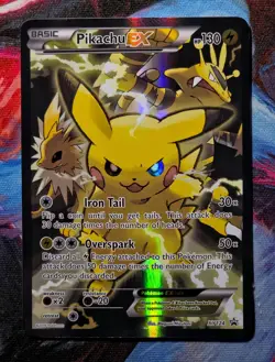 Pikachu EX XY124 Black Star Promo Holo Rare Pokemon Card (2016) MP - Image 5