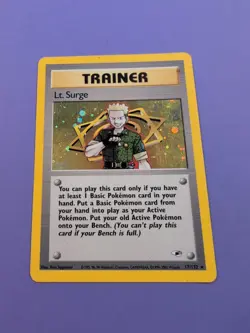 Lt. Surge - 17/132 - Pokemon Gym Heroes Unlimited Holo Rare Card WOTC MP - Image 2