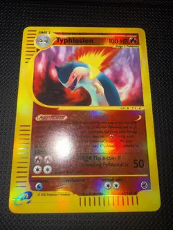 Typhlosion Pokemon 2002 TCG Expedition Set Reverse Holo Card 28/165 Vintage Rare - Image 1