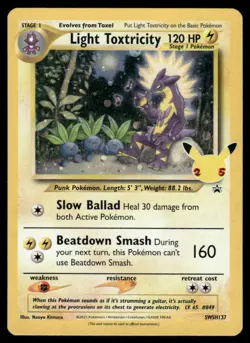 Pokemon Cards Light Toxtricity SWSH137 Sword & Shield Promo Holo Promo NM - Image 1