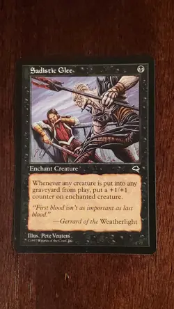Sadistic Glee Tempest EX/LP 153/350 MTG Magic the Gathering Common Black - Image 3