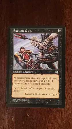Sadistic Glee Tempest EX/LP 153/350 MTG Magic the Gathering Common Black - Image 5