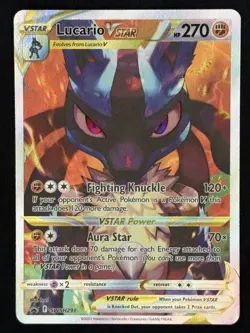 Pokemon Lucario VSTAR SWSH291 Sword & Shield Promo Full Art Holo Card VSTAR NM+ - Image 1