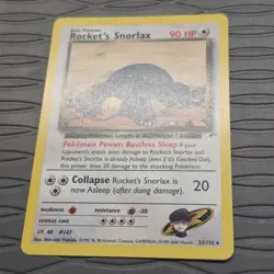 Pokemon Rocket's Snorlax 33/132 Gym Heroes Rare Pokemon Card LP - Image 2