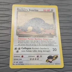 Pokemon Rocket's Snorlax 33/132 Gym Heroes Rare Pokemon Card LP - Image 3