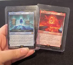 Water Crystal and Fire Crystal Bundle: Final Fantasy MTG Trading Cards Lot of 2 - Image 1