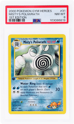 2000 Pokemon Gym Heroes Misty's Poliwrath 1st Edition #31 PSA 8 - Image 1