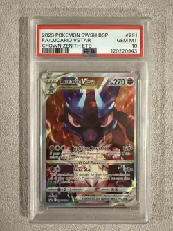 2023 POKEMON BLACK STAR PROMO SWSH 291 FA/LUCARIO VSTAR CROWN ZENITH PSA 10 - Image 1