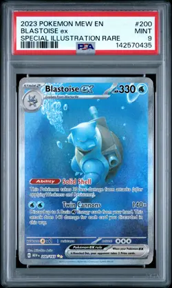 2023 POKEMON MEW EN-151 SPECIAL ILLUSTRATION RARE #200 BLASTOISE EX PSA 9 - Image 1