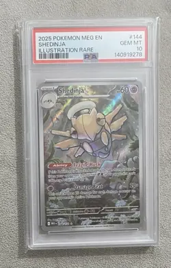 2025 POKEMON MEG EN-MEGA EVOLUTION ILLUSTRATION RARE #144 SHEDINJA PSA 10 - Image 1