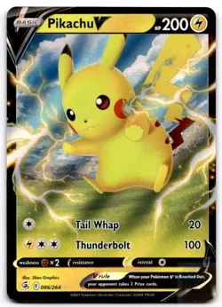 Pikachu V 086/264 Holo V Rare Fusion Strike Pokemon Holo Near Mint - Image 1
