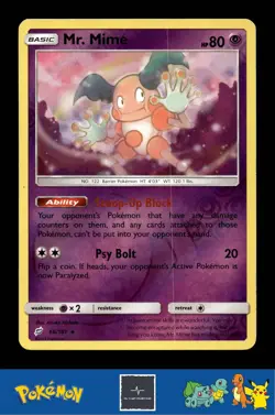 2019 Pokemon SM Team Up 66/181 Mr. Mime Reverse - Image 1