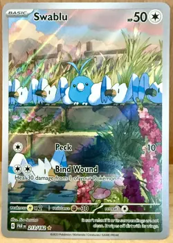 Swablu 213/182 SV04: Paradox Rift Illustration Rare Full Art Holo Pokemon TCG - Image 1