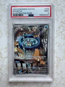 Pokemon Squirtle Illustration Stellar Crown, PSA 9, 148/142 - Image 1