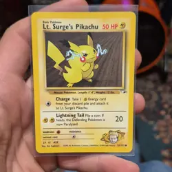 Pokemon Lt. Surge's Pikachu Common Regular Gym Heroes 81/132 2000 HP 50 - Image 1
