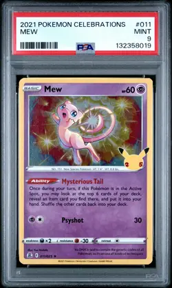 2021 POKEMON CELEBRATIONS #011 MEW PSA 9 - Image 1