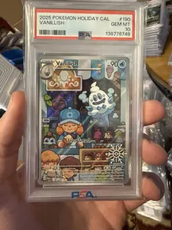 Vanillish 190/182 I.R. GEM MINT PSA 10. Pokemon 2025 Holiday Calendar - Image 1