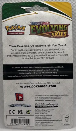 Pokemon Evolving Skies 2021 Blister Pack Houndoom & Houndour w/ Coin Sealed - Image 2