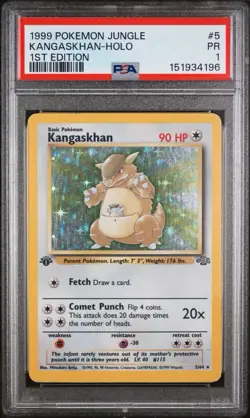 1999 First Edition Pokemon Kangaskhan 05/64 Jungle Holo PSA 1 - Image 1