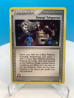 Pokemon TCG Swoop! Teleporter 92/109 Team Rocket Returns Reverse Holo Stamped NM - Image 1