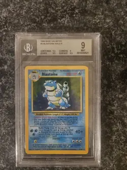 Pokemon 1999 Blastoise #2 Holo Base Set Unlimited BGS 9 MINT! - Image 1
