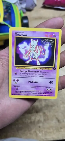Mewtwo Pokemon Promo The First Movie Card #3 Kids WB Stamp - Image 1
