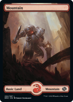 x1 Mountain BRO MTG Brothers' War 284/287 FULL ART LAND M/NM 1x - Image 1