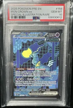 2025 Pokemon - Iron Crown EX - PSA 10 - Prismatic Evolutions 158/131 SIR Rare - Image 1