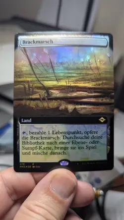 1x Marsh Flats Extended Art FOIL GERMAN NM - MH2 Magic MTG x1 - Image 1