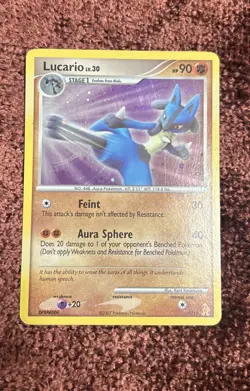 Pokemon TCG Lucario 3/11 Diamond Pearl Trainer Kit HOLO BLEED Lightly Played - Image 1
