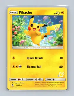Pikachu 19/68 Common Hidden Fates Pokemon Lightly Played - Image 1