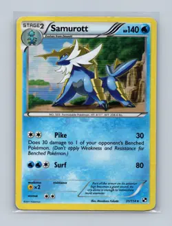Samurott 31/114 Holo Rare Black & White Pokemon Moderately Played - Image 1
