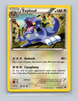 Exploud 82/124 Rare Fates Collide Pokemon Lightly Played - Image 1