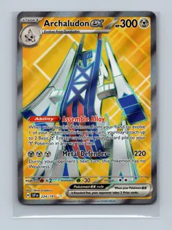 Archaludon ex 224/191 Ultra Rare Surging Sparks Pokemon Holo Near Mint - Image 1