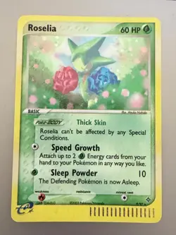 Pokemon TCG Roselia Holo Rare Card 9/97 EX Dragon 60 HP Basic 2003 - Image 1