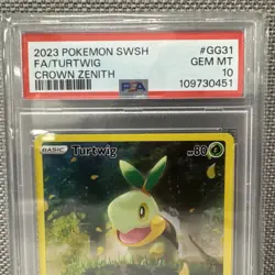 Turtwig GG31/GG70 Full Art 2023 Pokemon SWSH Crown Zenith PSA 10 Gem Mint - Image 2